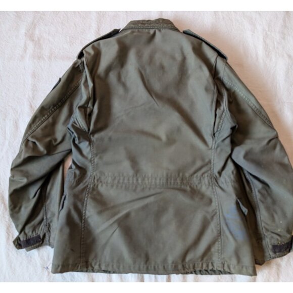 Vintage 60s 70s US Military Cold Weather Cargo Field Jacket Faded Green Medium - Picture 4 of 11